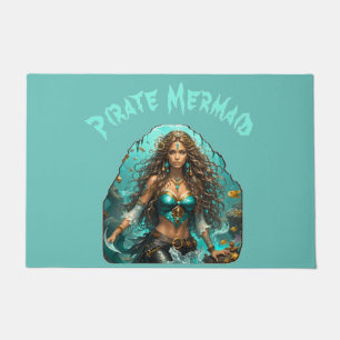 Pirate Mermaid Lady Thunder_Cove Doormat