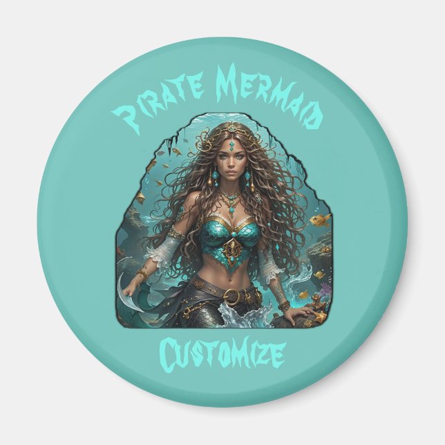 Pirate Mermaid Lady Thunder_Cove Magnet (Front)