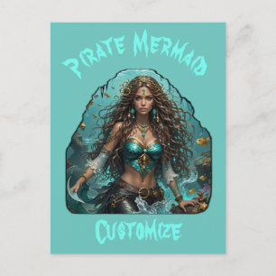 Pirate Mermaid Lady Thunder_Cove Postcard
