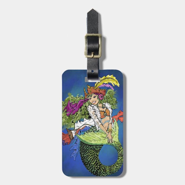 Pirate Mermaid Luggage Tag (Front Vertical)