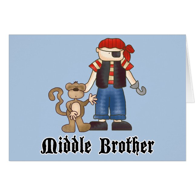 Pirate Middle Brother Blank Card (Front Horizontal)