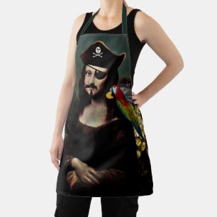 Pirate Mona Lisa with Eye Patch Apron