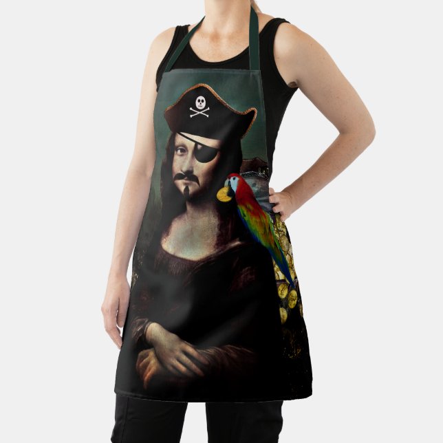 Pirate Mona Lisa with Eye Patch Apron (Insitu)