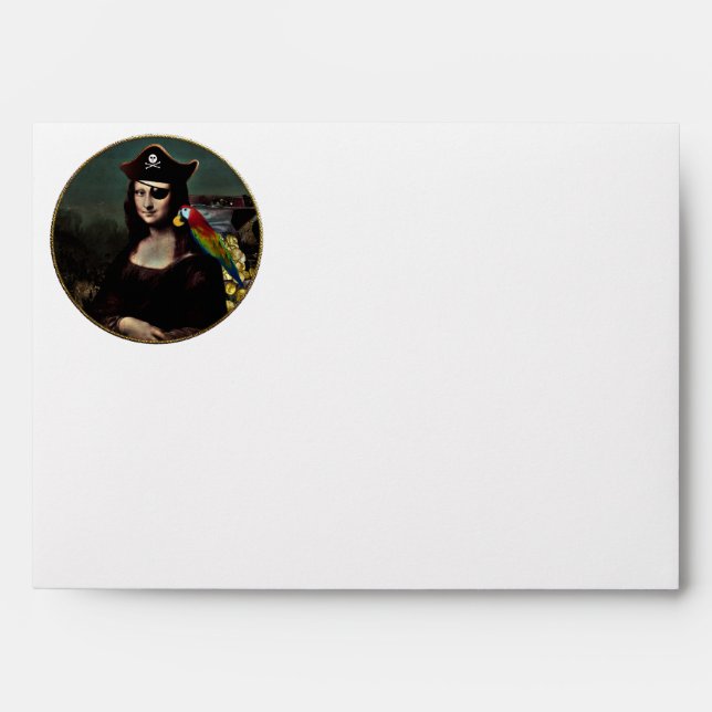 Pirate Mona Lisa with Eye Patch Envelopes (Front)