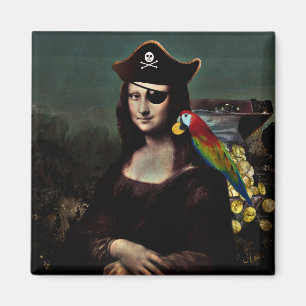 Pirate Mona Lisa with Eye Patch Magnet