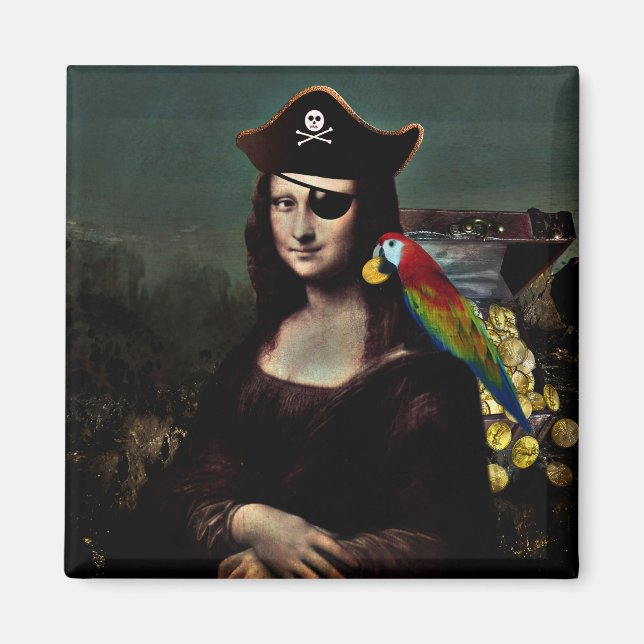 Pirate Mona Lisa with Eye Patch Magnet (Front)