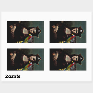 Pirate Mona Lisa with Eye Patch Rectangular Sticker