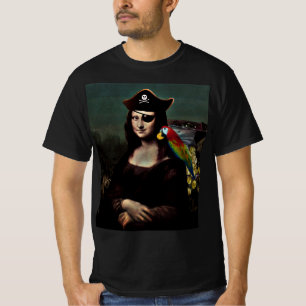 Pirate Mona Lisa with Eye Patch T-Shirt
