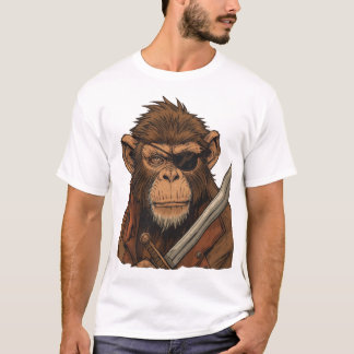 Pirate Monkey with Sword - Bold Adventure Art T-Shirt