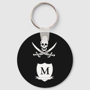 Pirate & monogram key ring