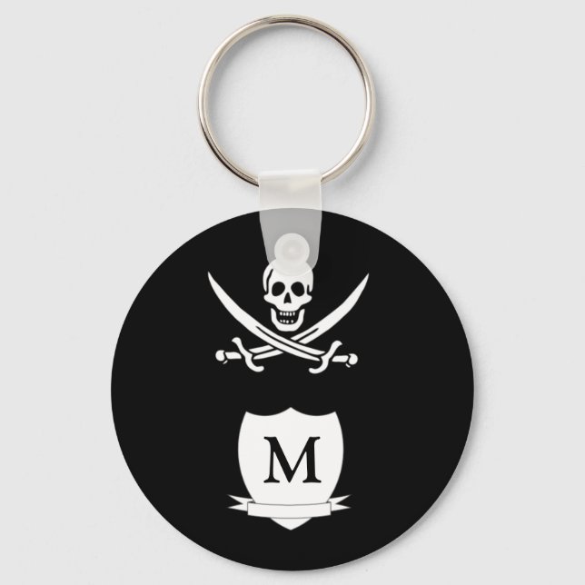 Pirate & monogram key ring (Front)