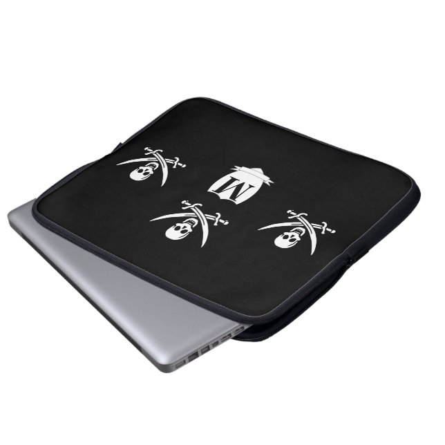 Pirate & monogram laptop sleeve (Front Bottom)