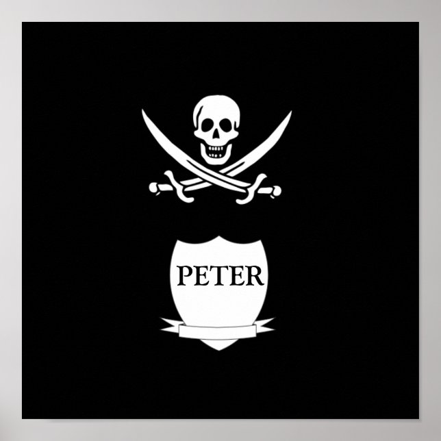 Pirate & monogram poster (Front)
