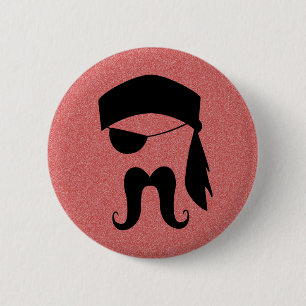 Pirate Moustache 6 Cm Round Badge