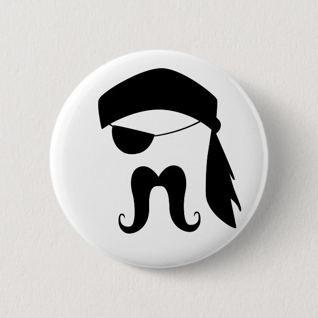 Pirate Moustache 6 Cm Round Badge (Front)