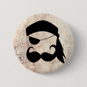 Pirate Moustache 6 Cm Round Badge