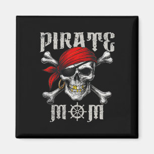 Pirate Mum Jolly Roger Flag And Skull Crossbones H Magnet