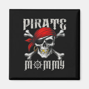 Pirate Mummy Jolly Roger Flag And Skull Crossbones Magnet