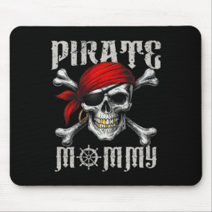 Pirate Mummy Jolly Roger Flag And Skull Crossbones Mouse Pad