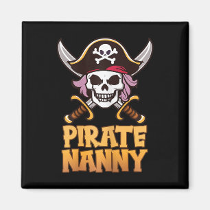 Pirate Nanny Funny Captain Matching Halloween Cost Magnet