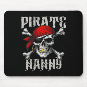 Pirate Nanny Jolly Roger Flag And Skull Crossbones Mouse Pad