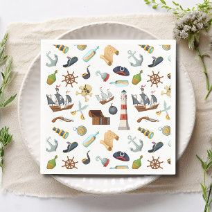Pirate Nautical Icons Napkin