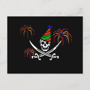 Pirate New Year's Eve Party Invitation Postcard