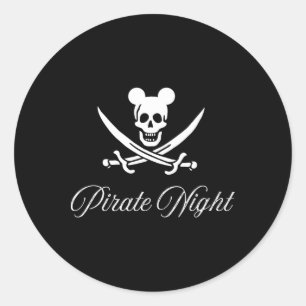 Pirate Night! Matching Family Cruise Tees! Skull A Classic Round Sticker