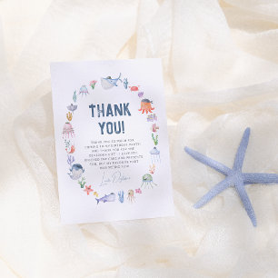 Pirate Ocean Under The Sea Boy Birthday Party Thank You Card