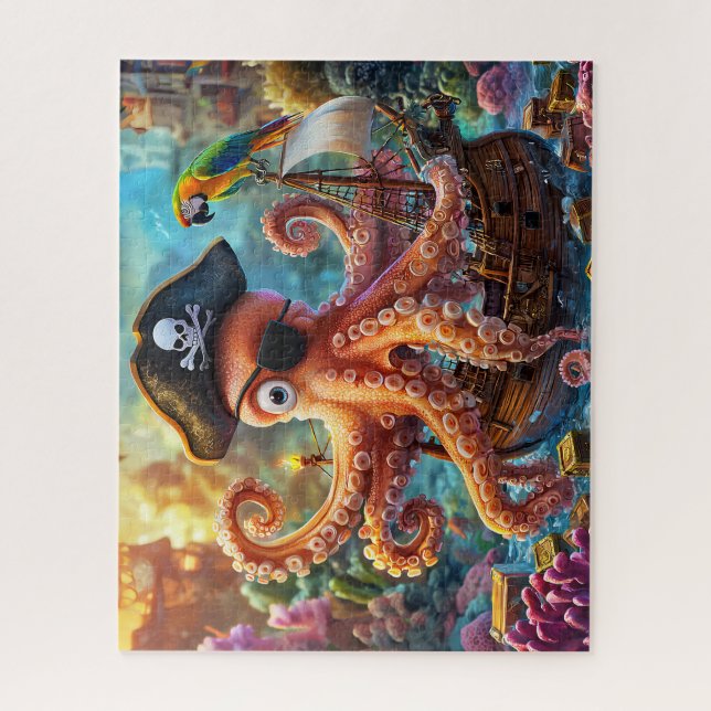 Pirate Octopus Adventure Puzzle 🧩 (Vertical)