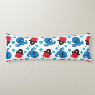 Pirate Octopus, Octopus Pattern, Sea Animals Body Cushion