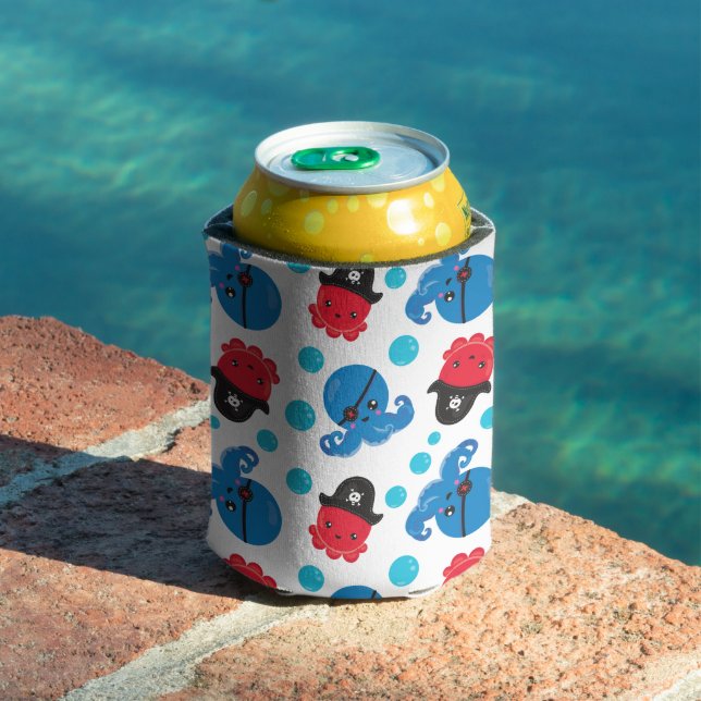 Pirate Octopus, Octopus Pattern, Sea Animals Can Cooler (In Situ Pool)