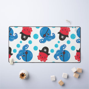 Pirate Octopus, Octopus Pattern, Sea Animals Desk Mat