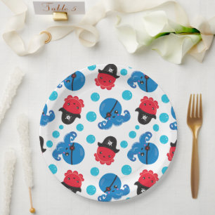 Pirate Octopus, Octopus Pattern, Sea Animals Paper Plate