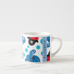 Pirate Octopus, Octopus Pattern, Sea, Your Name Espresso Cup