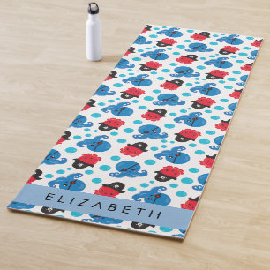 Pirate Octopus, Octopus Pattern, Sea, Your Name Yoga Mat
