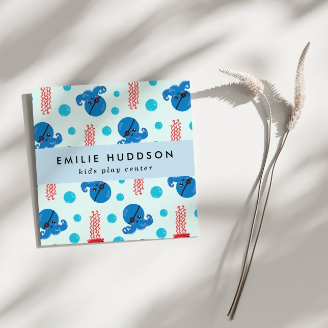 Pirate Octopus, Pirate Jellyfish, Activity Centre Square Business Card (Creator Uploaded)