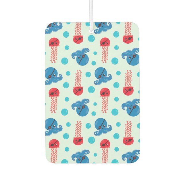 Pirate Octopus, Pirate Jellyfish, Sea Animals Car Air Freshener (Front)