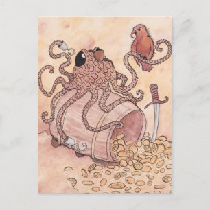 Pirate Octopus Postcard
