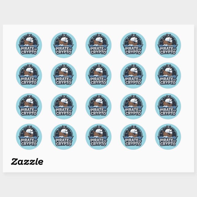 Pirate of Crypto Classic Round Sticker (Sheet)
