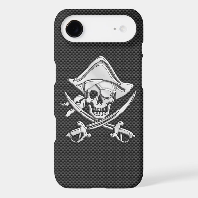 Pirate on Black Carbon Fiber Style Case-Mate iPhone Case (Back)