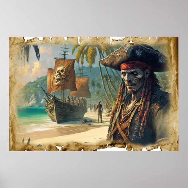 Pirate on treasure island  poster (Front)