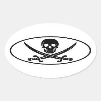 Pirate Oval Sticker