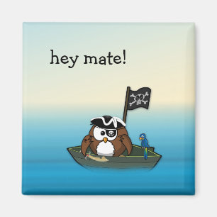 pirate owl - birthday party magnet