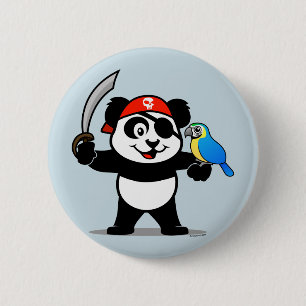 Pirate Panda 6 Cm Round Badge