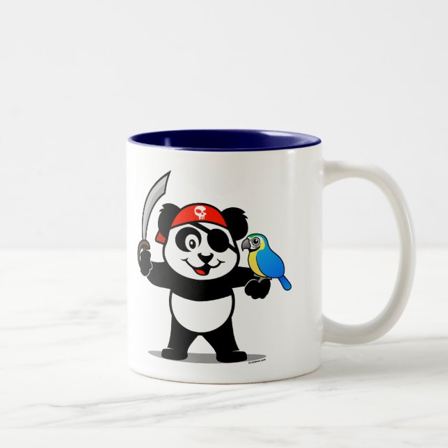Pirate Panda Two-Tone Coffee Mug (Right)