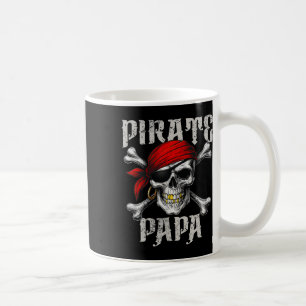 Pirate Papa Jolly Roger Flag And Skull Crossbones Coffee Mug