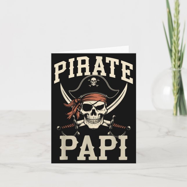 Pirate Papi Funny Captain Matching Grandpa Card (Front)