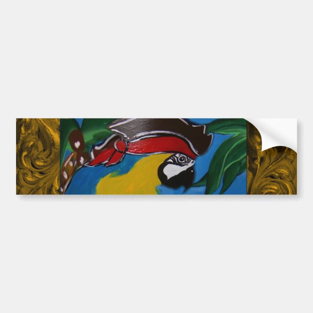 Pirate Parrot Bumper Sticker (Front)