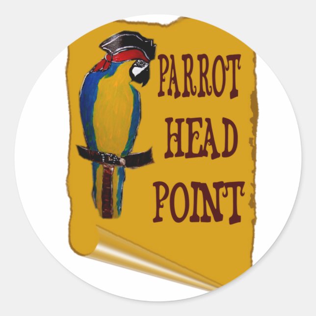 Pirate Parrot Head Classic Round Sticker (Front)